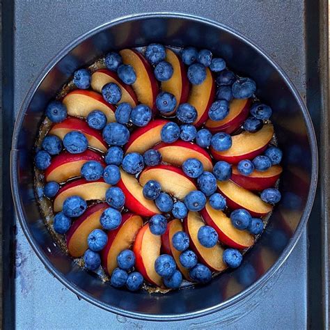 Plum Upside Down Cake With Blueberries Gluten Free