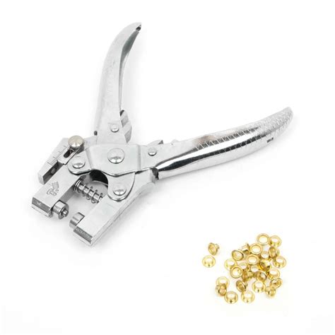 2 In 1 Hole Punch Eyelet Setting Plier Grommet Button Leather Cloth