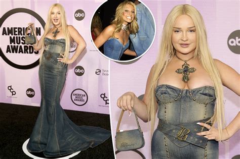 Kim Petras Channels Britney Spears In Denim Gown On Amas Red