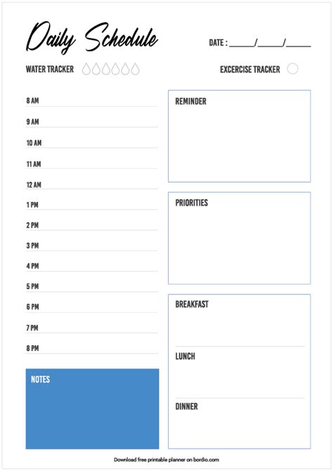 Daily Schedule Templates For Top Productivity Free Download