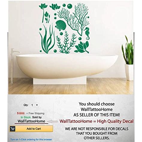 Wall Decals Sea Ocean Marine Life Seaweed Decal Vinyl Sticker Bathroom