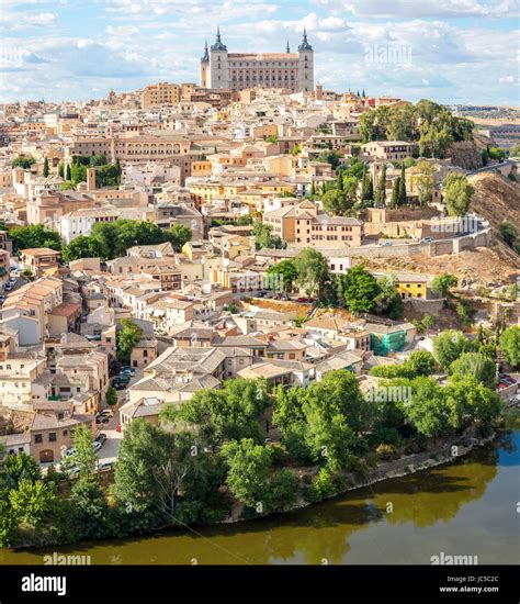 Toledo Cityscape With Alcazar In Madrid Spain Stock Photo Alamy