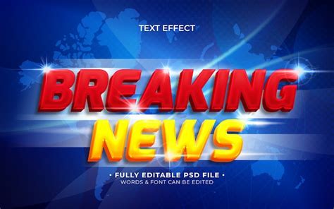 Premium PSD Breaking News Text Effect