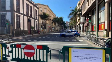 Cerrada al tráfico la calle Bravo Murillo en Las Palmas de Gran