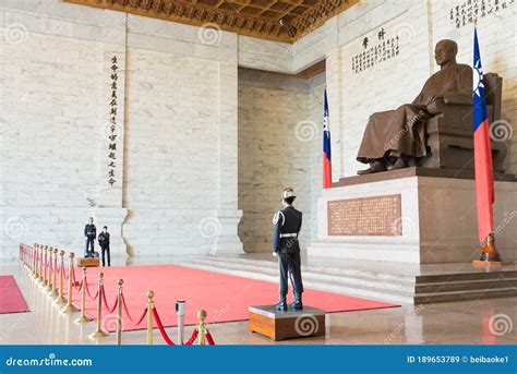 Guard Of Honor At Statue Of Chiang Kai Shek In Chiang Kai Shek Memorial