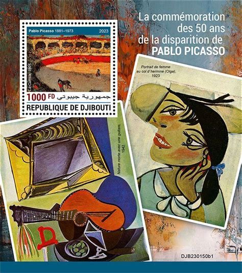 Djibuti Pablo Picasso Perf Souv Sheet Mint Never Hinged