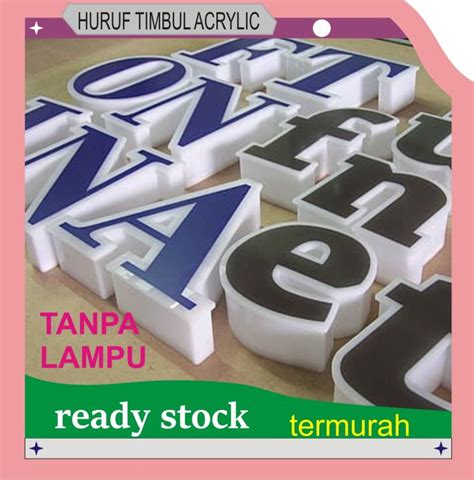 Huruf Timbul Acrylic Akrilik Letter Full Acrylic Tanpa Lampu Lazada