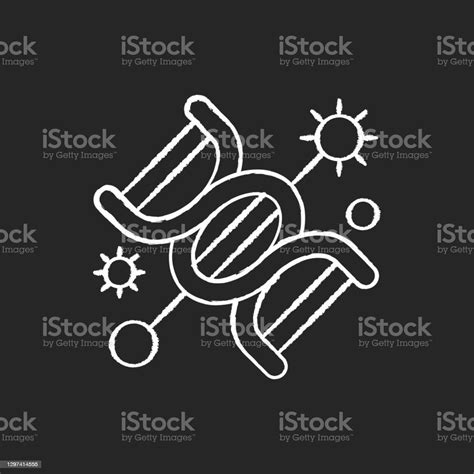 Genetics Chalk White Icon On Black Background Stock Illustration Download Image Now Biology