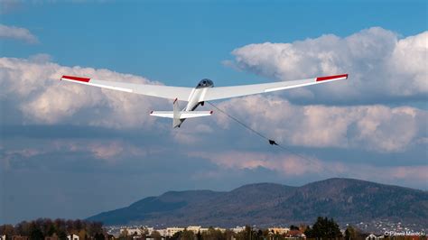 Lot szybowcem za wyciągarką Aeroklub Bielsko Bialski