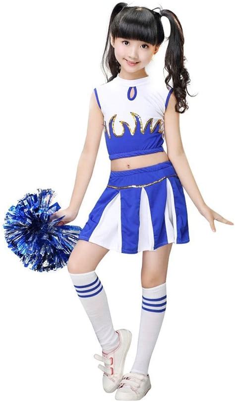 G Kids Mädchen Cheerleader Kostüm Kinder Cheerleader Uniform Karneval