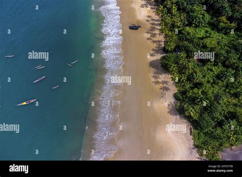 Aerial of colorful Bureh Beach Stock Photo - Alamy