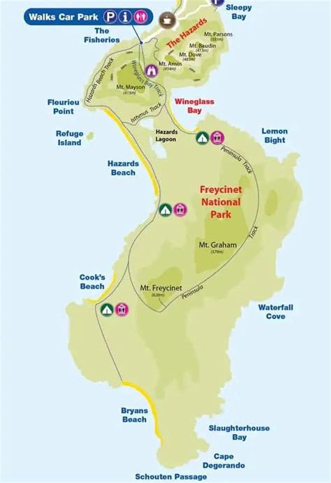 Wineglass Bay Hike Map Glass Designs