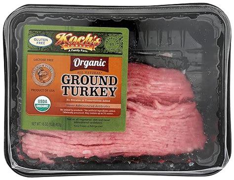 Kochs Turkey Farm Turkey Ground Tray Pack Organic Step 1 16 Ounce Grocery