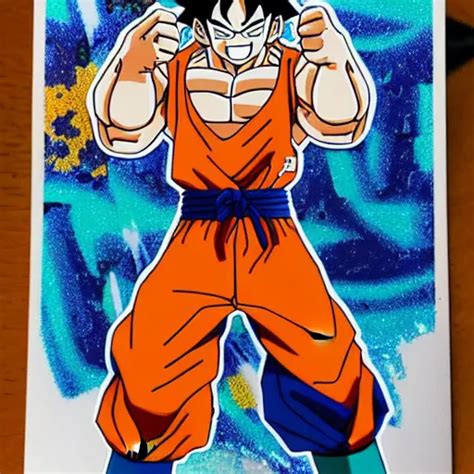 Die Cut Sticker Goku One Piece Style Splatter Paint Stable