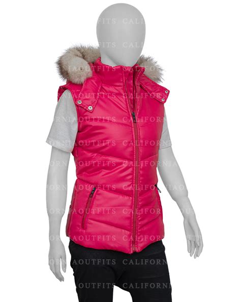 Womens Puffer Vest With Fur Hood