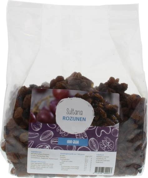 Mijnnatuurwinkel Sultana Rozijnen 1 Kg Bol