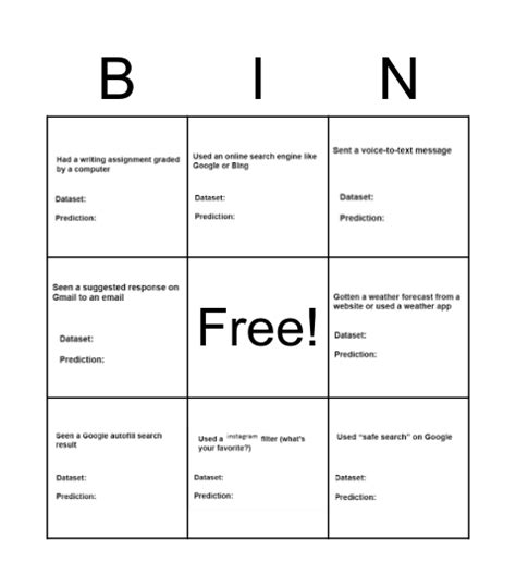 AI Bingo Card