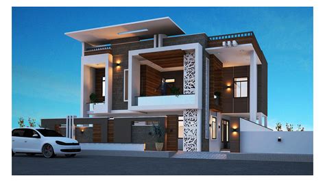 modern ground floor and first floor 3d elevation.. | 3D Elevation