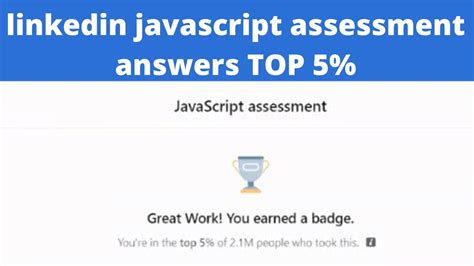 Linkedin Javascript Assessment 2022 Javascript Linkedin Skill Test Quiz