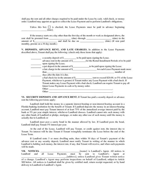 Download Free Florida Residential Lease Agreement Printable Lease Agreement