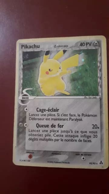 Carte Pok Mon Pikachu Secr Te Holo Cr Ateurs De L Gendes