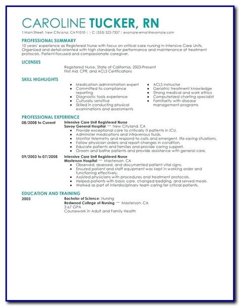 Nursing Resume Template Australia Templates Resume Examples