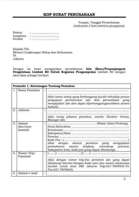 Contoh Surat Izin Tps Limbah B3 Kumpulan Surat Penting Gambaran Porn