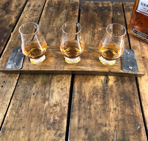 Whiskey Flight Tray With Glencairn Whiskey Glasses Made From Etsy Uk