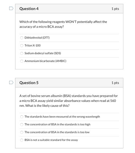 Solved Question 4 1 Pts Which Of The Following Reagents