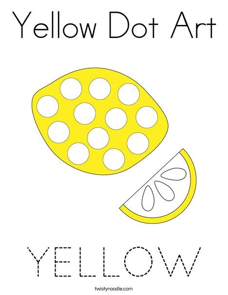 Yellow Dot Art Coloring Page - Twisty Noodle