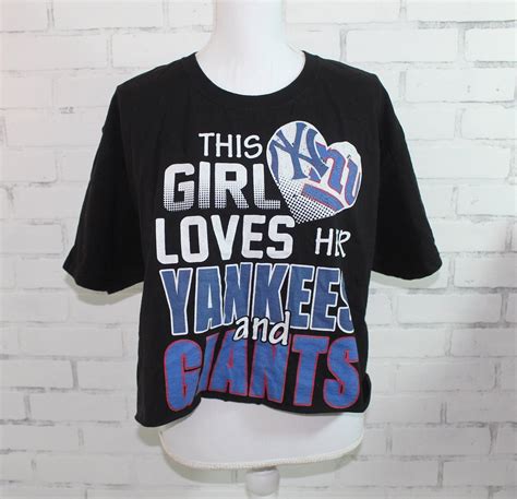 This Girl Loves Her Yankees And Giants Vintage Graphic Shirt Rare One