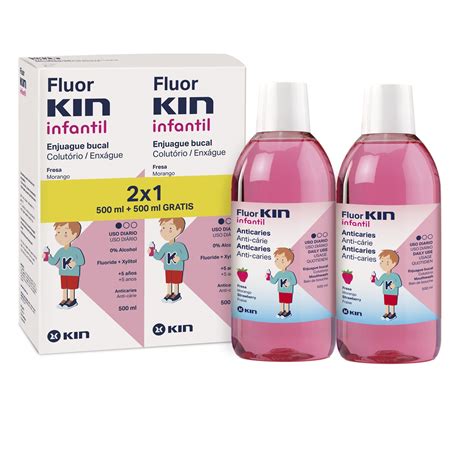 Enjuague Bucal Fluor Kin Infantil Colutorio Formato Pack X C Mpralo