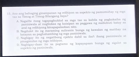 Ano Ang Bahaging Ginampanan Ng Relihiyon Sa Aspekto Ng Pamumuhay Ng