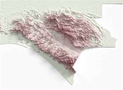 Mexico Map 2D Minimalist Topographic Relief Print Shaded Etsy