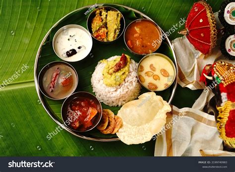 Kerala Ona Sadya Onam Feast Vegetarian Stock Photo 2199740983