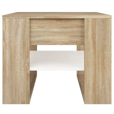 Coffee Table White And Sonoma Oak X X Cm Engineered Wood