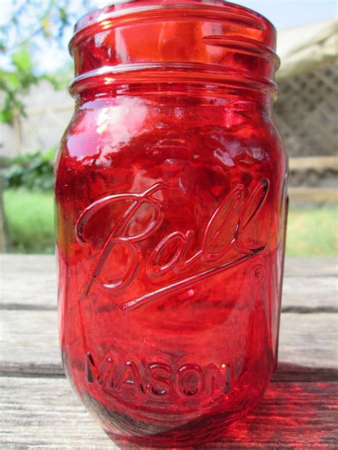 Regular Pint Garnet Red Glass Ball Mason Regular Mouth Jar 16 Oz Jar