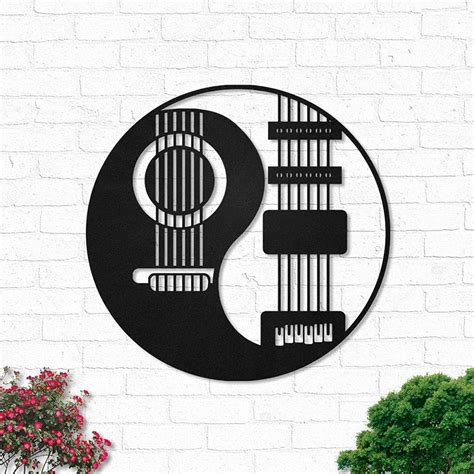 Buy Wrought Iron Wall Decor Yin And Yang Style Guitar Music Wall