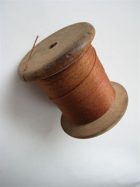 Vintage Antique Large Wooden Spool Of Thread