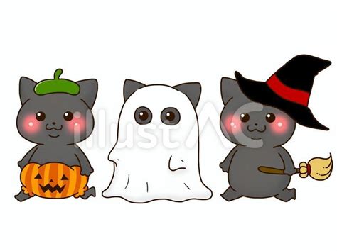 黒猫ハロウィンイラスト No 23038431／無料イラスト フリー素材なら「イラストac」