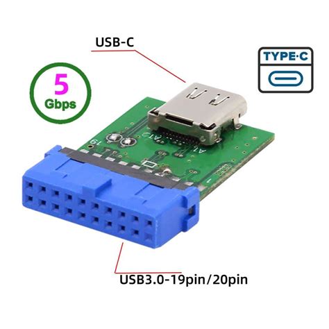 Chenyang Usb 30 Front Panel Header Usb 19pin 20pin To Usb Type C Female Motherboard Pcba