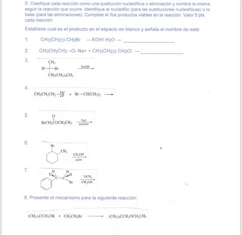 I Clasifique Cada Reacci N Como Una Sustituci N Chegg