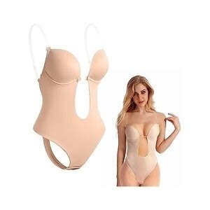 Cozlly Donna Backless Profondo Scollo A V Body Strapless Shapewear Con