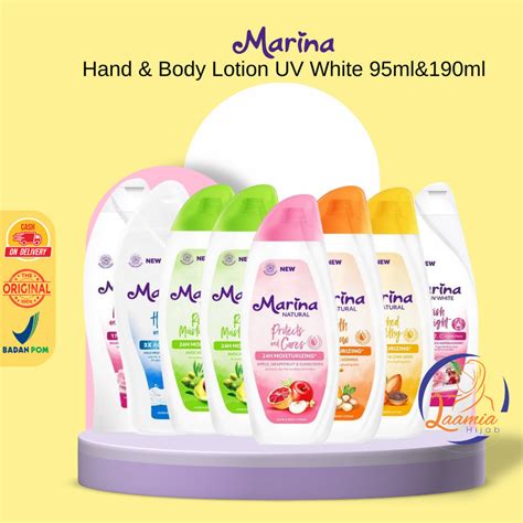 Jual Marina Hand Body Lotion Uv White Natural 95Ml 190Ml Shopee