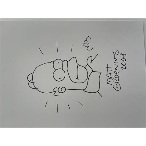 Homer Simpson signed sketch