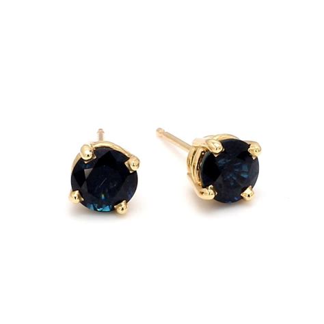 Sapphire Stud Earrings In 14kt Yellow Gold Baileys Fine Jewelry