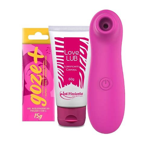 KIT Sex Shop Vibrador Feminino Sugador de Clitóris Lubrificante