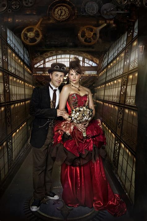 Steampunk Wedding Dress Red Wedding Dress Alternative Wedding Dress