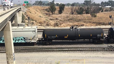 UP 2734 Departing Eastbound Manifest Train Passes Through West Colton