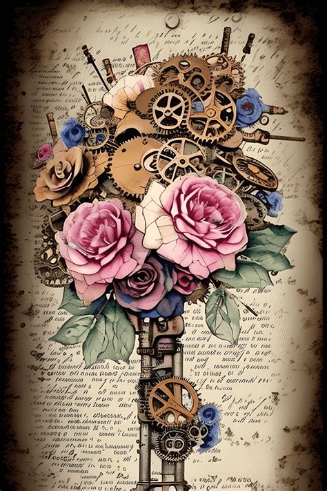 Steampunk Flower Bouquet Creative Fabrica